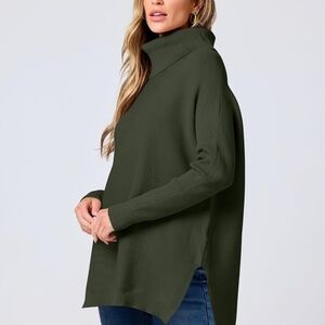 ANRABESS Women's Oversized Turtleneck Batwing Sleeve